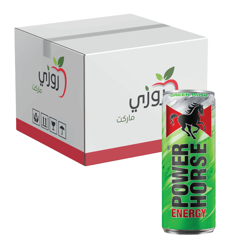8442009-كرتون مشروب الطاقه باور هورس جرين رش 250 مل - الصورة 1