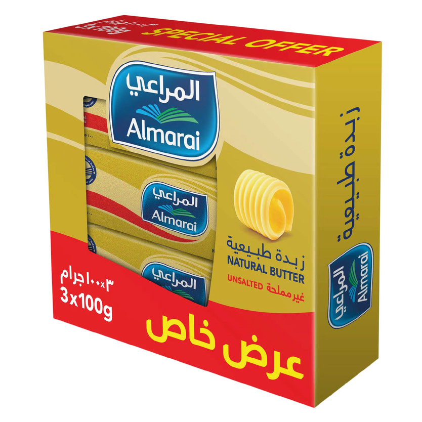 01515-ربطه خاص AL MARAI BUTTER UNSALTED 3*100G - Image 1