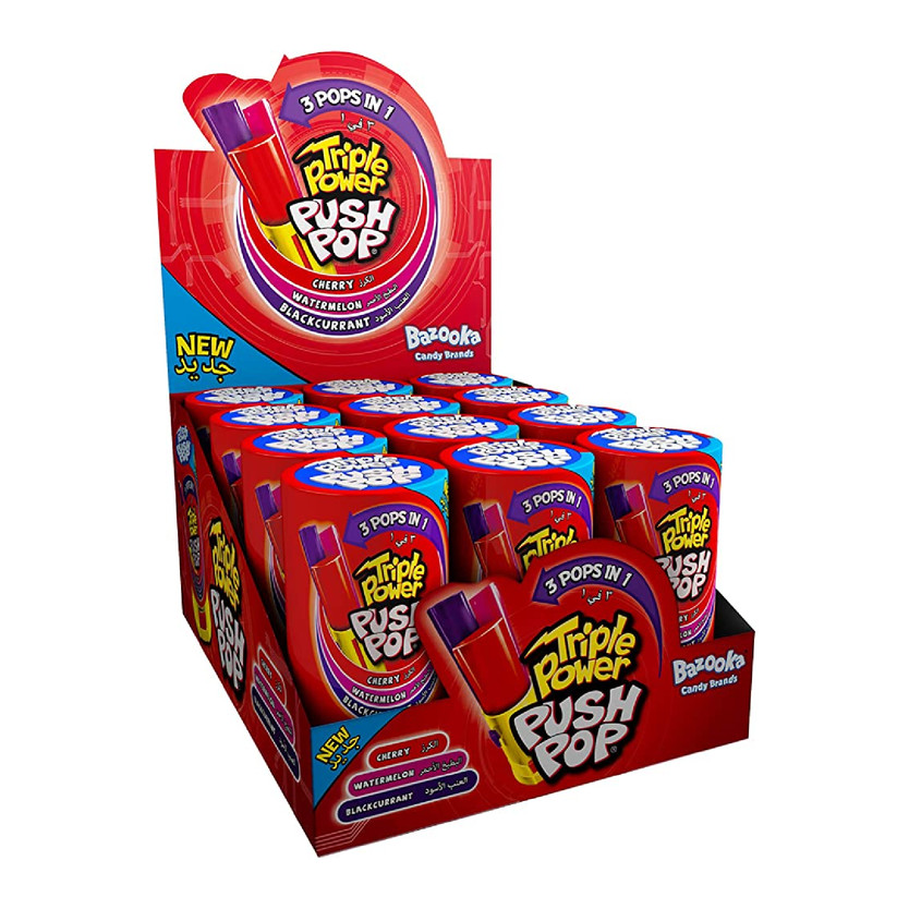 01897-باكت BAZOOKA PUSH POP TRIPLE POWER 34 GM - Image 1