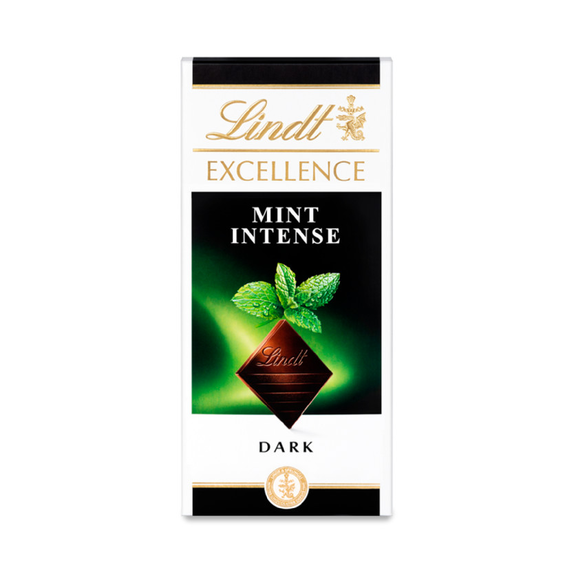 01930-حبة DARK CHOCLATE WITH MINT LINDT 100 GM - Image 1