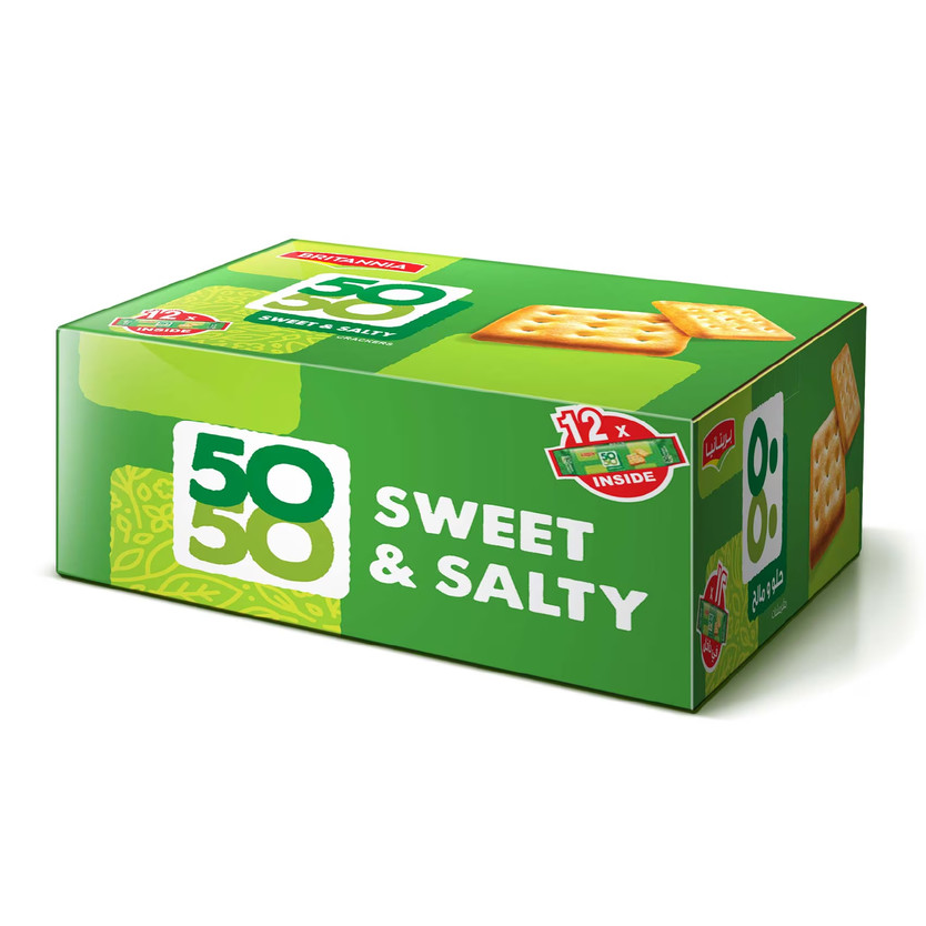 01948-باكت بسكويت بريتانيا 50/50 حلو وملح 55 جم - الصورة 1