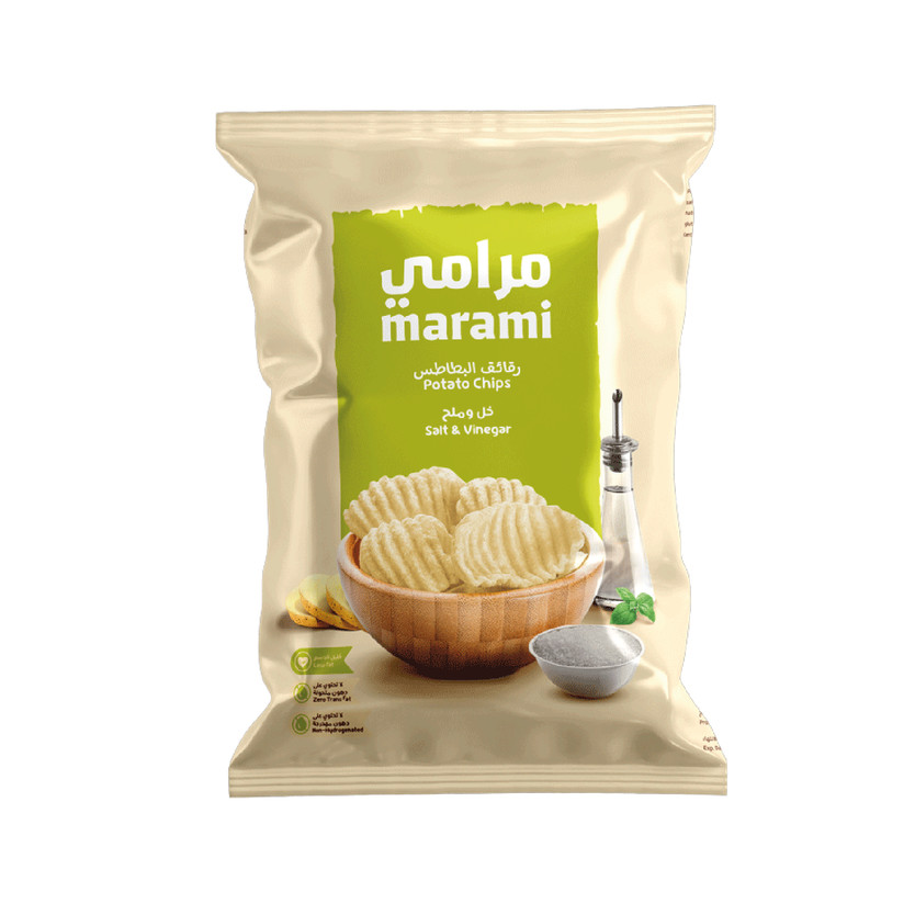 03155-حبة MARAMI POTATO CHIPS SALT & VINEGAR 100 GM - Image 1