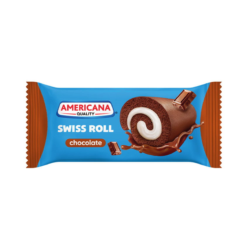 10067-حبة سويس رول شوكلاتة بكريمة فانيلا امريكانا امريكانا - الصورة 1