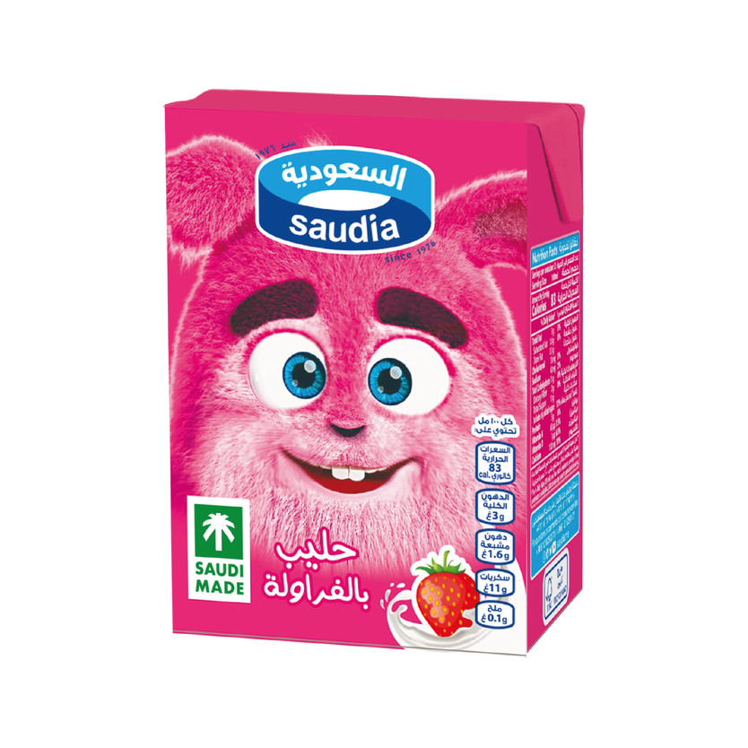 14492-حبة LONG LIFE MILK SAUDIA STRAWBERRY 200 ML - Image 1
