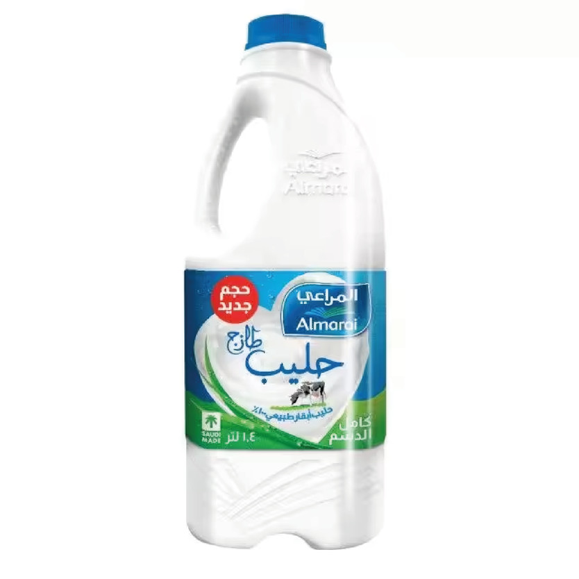 1458-حبة حليب طازج كامل الدسم المراعي 1.4 لتر - Image 1