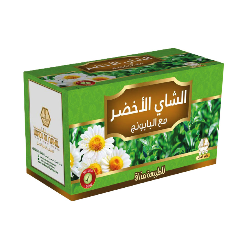 20526-باكت WADI ALNAHL GREEN &CHAMOMILE TEA 60 G - Image 1