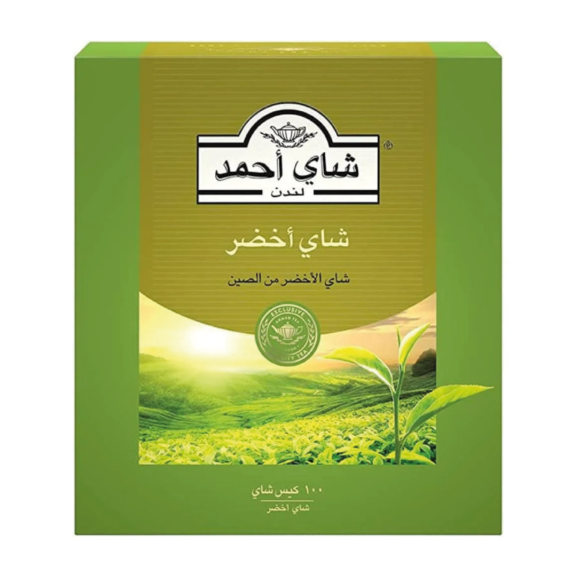 20542-باكت AHMED TEA GREEN TEA 100 BAGE - Image 1