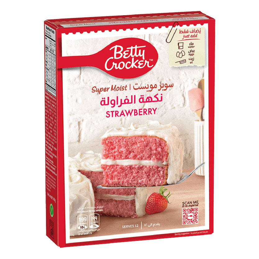 20676-حبة Betty Crocker Super Mosist STRAWBERRY 500 G - Image 1