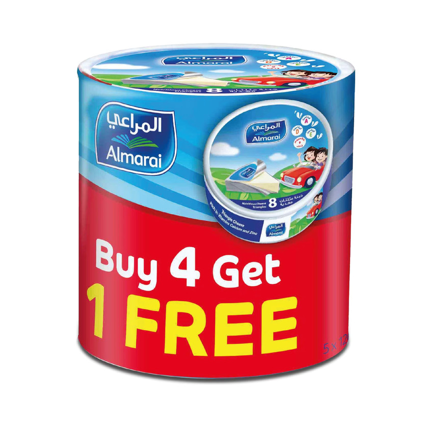 21065-حبة ALMARAI 4+1*8 TRINGLES CHEES 600 G - Image 1