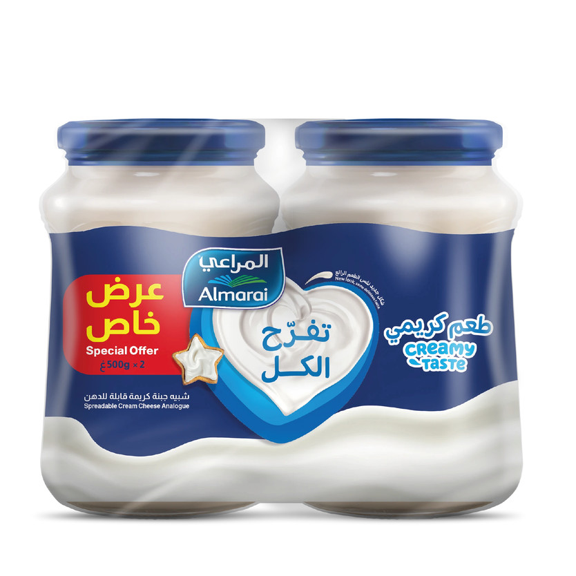 21073-حبة جبنه كريم المراعي 2*500 جم - الصورة 1
