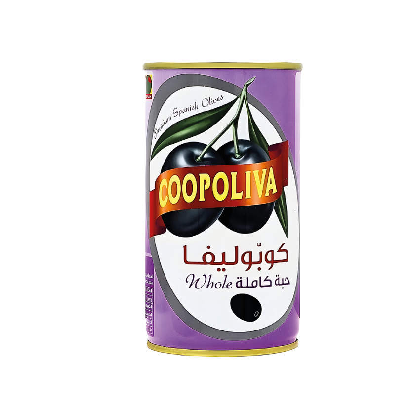 21161-حبة COOPOLIVA BLACK WHOLE OILVE 114 G - Image 1