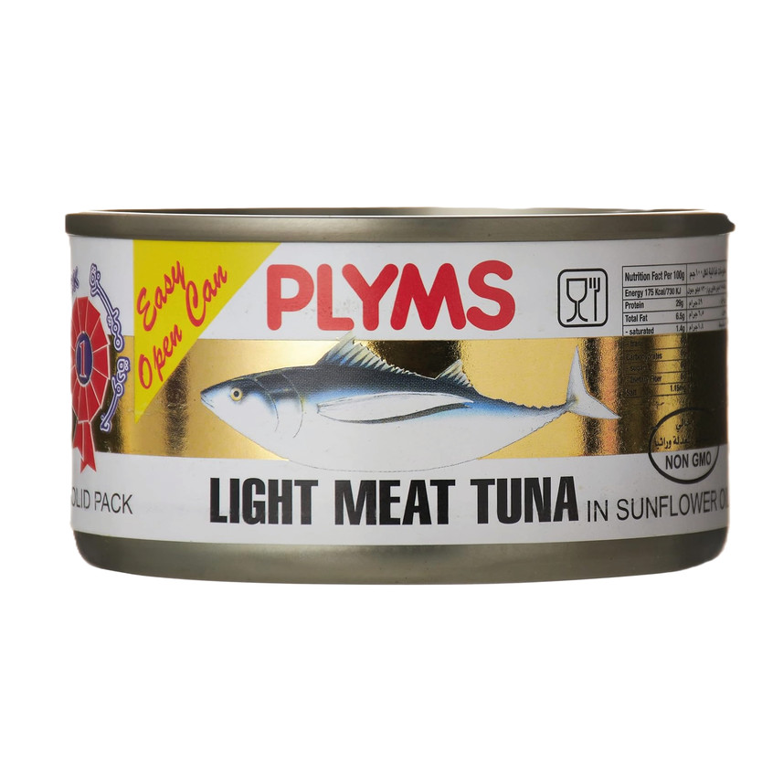21357-حبة PLYMS LIGHT MEAT TUNA IN S F 185 G - Image 1