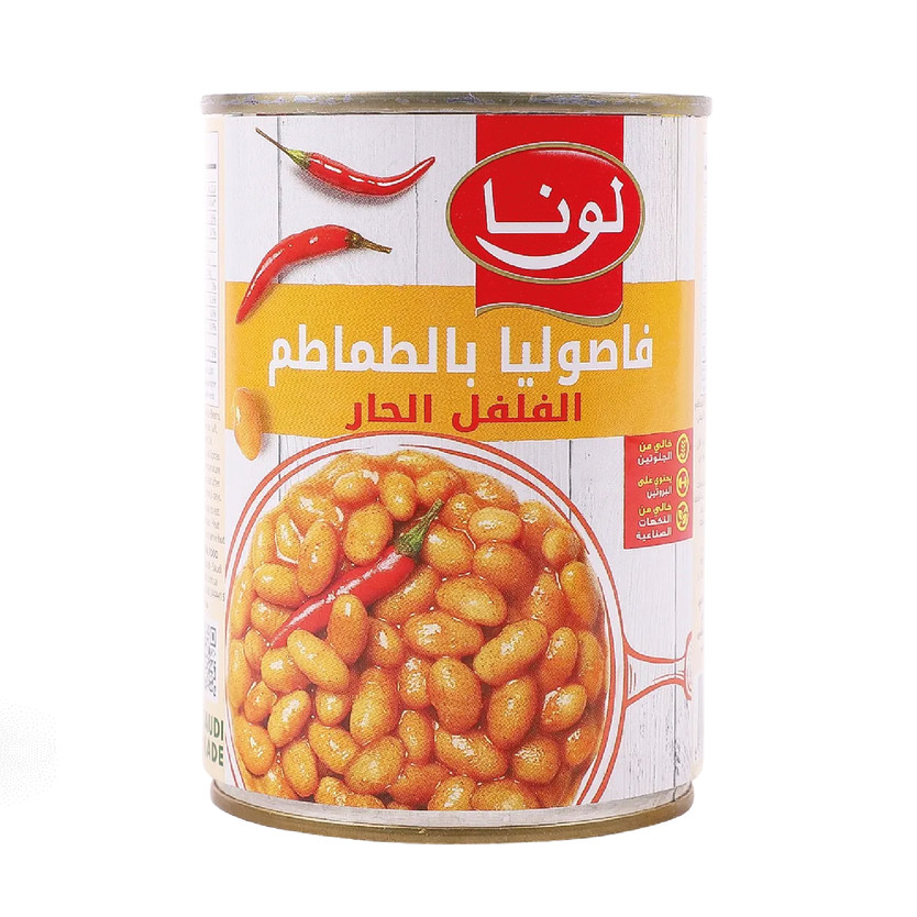 21471-حبة فاصوليا بالطماطم الحاره لونا 380جم - الصورة 1