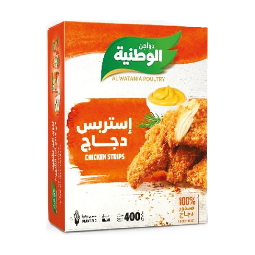 28066-حبة استربس دجاج سادة الوطنية 400 جرام - الصورة 1