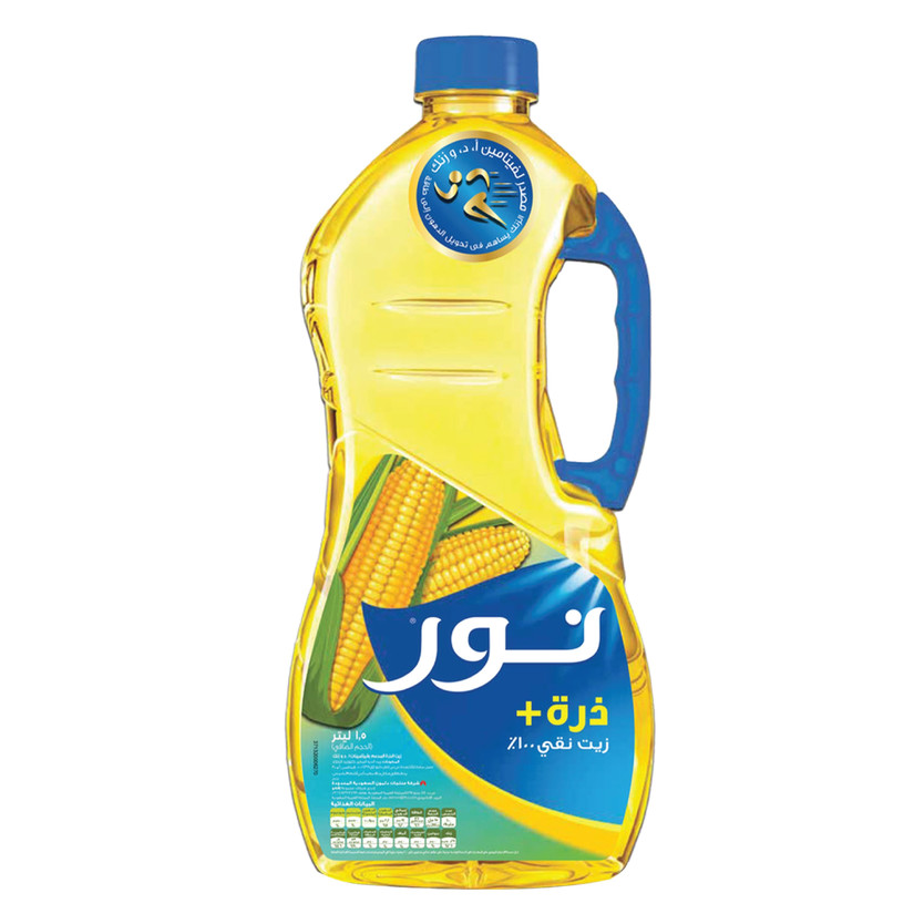 308390-حبة زيت الذرة النقي نور 1.5 لتر - الصورة 1