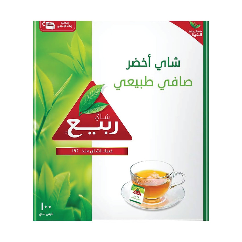 32331-حبة شاي ربيع اخضر بالليمون 100 كيس - الصورة 1