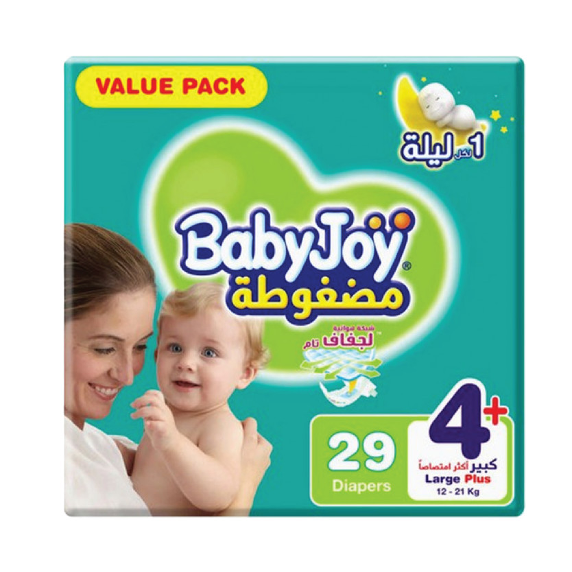 33039-باكت حفائض اطفال بيبي جوى رقم 4+ 29حبة - الصورة 1