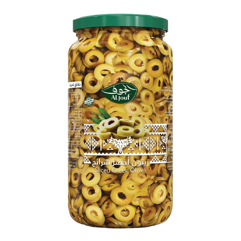 34255-حبة زيتون اخضر شرائح الجوف 500 جم - Image 1