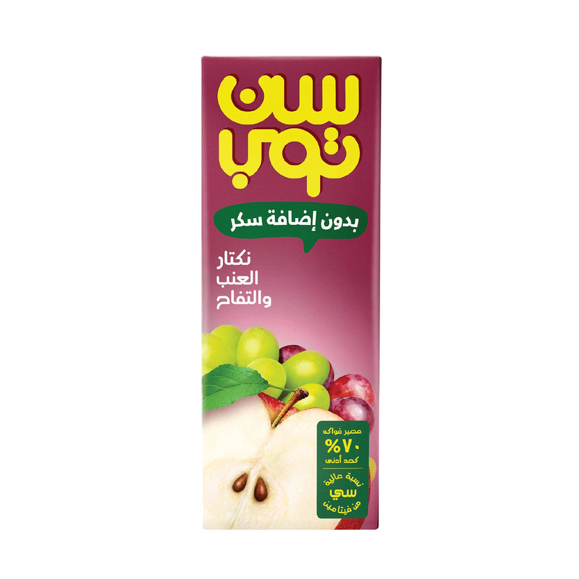 342677-حبة عصير سن توب تفاح احمر وعنب 180 مل - الصورة 1