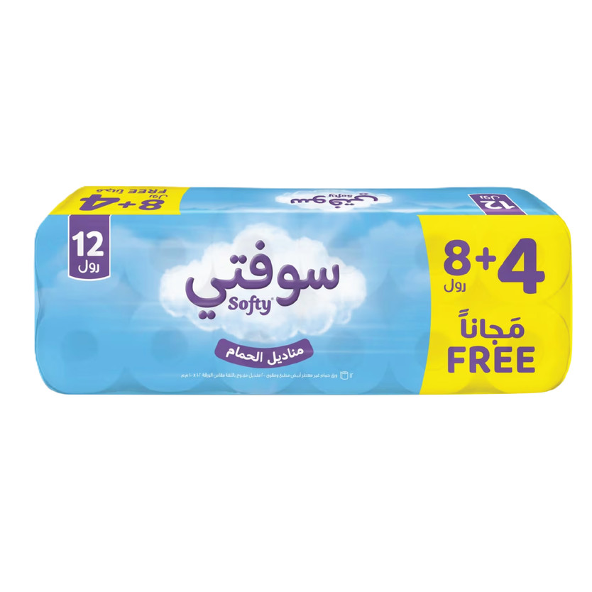 4120020-حبة مناديل سوفتي ورق حمام 200 شيت 4+8 - Image 1