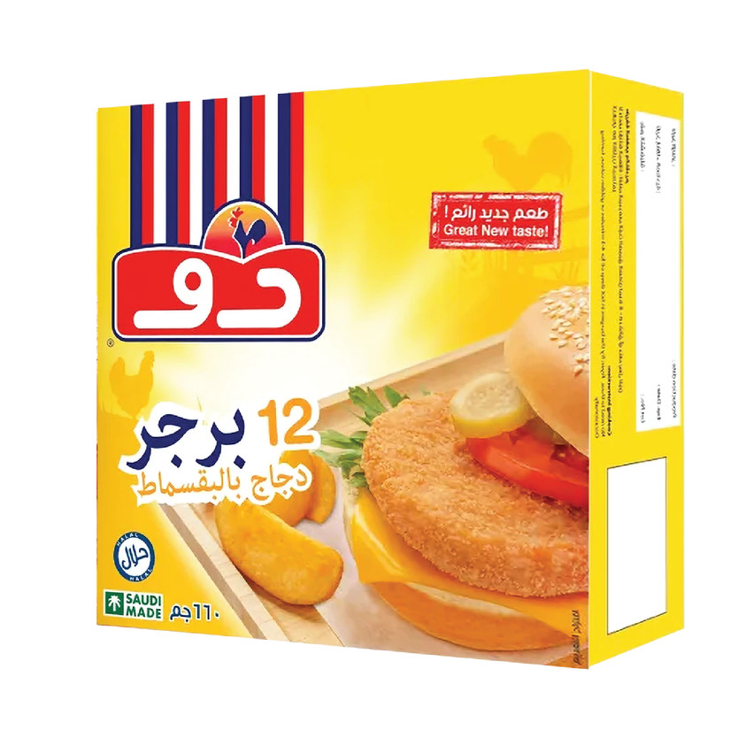 47478-حبة برجر دجاج بقسماط 12 قطع دوكس 660 جرام - Image 1