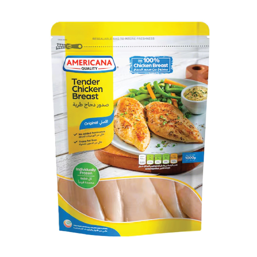 60141-حبة Americana Tender Chicken Breast (Pb) 10x1000g - Image 1