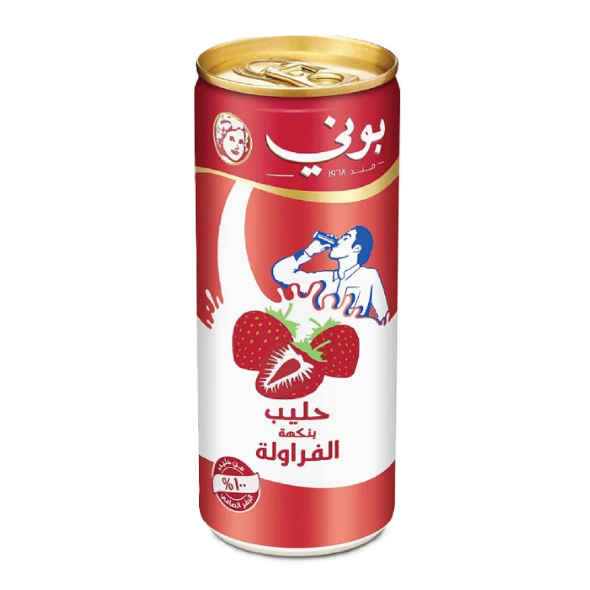 70420-حبة حليب فراوله بونى علب 250 مل - الصورة 1