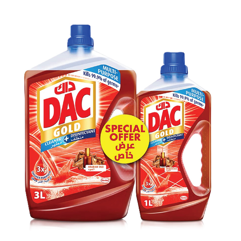 73104-حبة DAC Disinfectant GOLD OUD 3 LTR + 1 LTR - Image 1