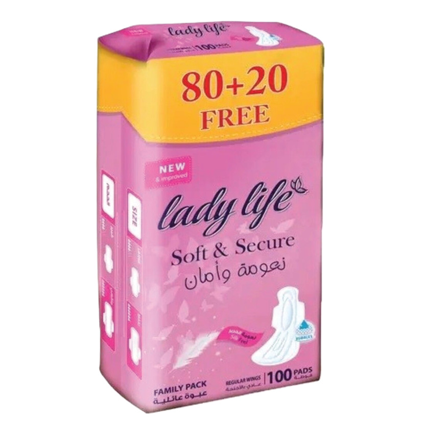860641-حبة فوط ليدي لايف نعومه وامان 80+20 مجانا - Image 1