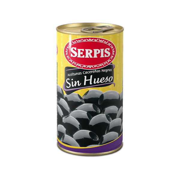 21215-حبة SERPIS WHOLE BLACK OLIVE 350 G - Image 1