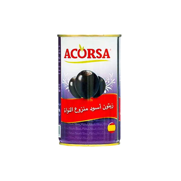 22194-حبة ACORSA BLACK PITTED OILVE 150 G - Image 1