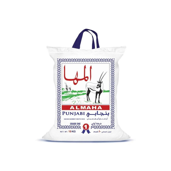 287168-حبة ارزالمها بنجابي هندي بسمتي ابيض 10 كيلو - الصورة 1