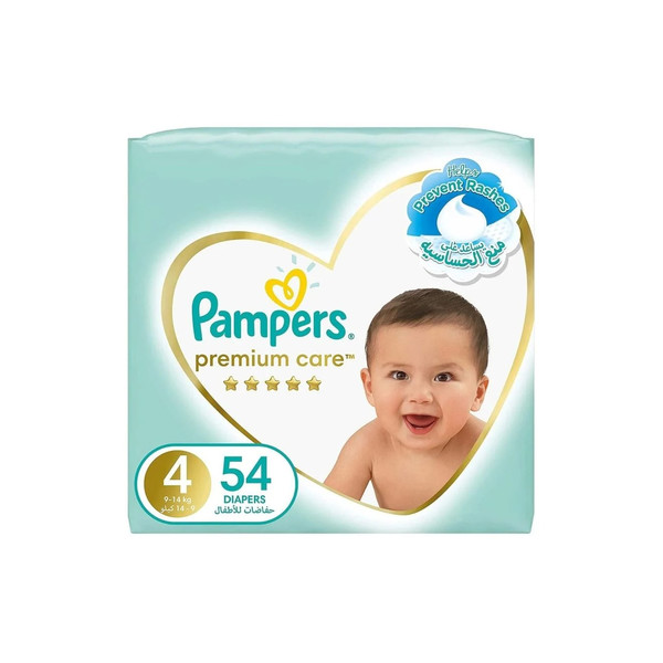 33086-باكت PAMPERS PREM. 4 54 DIAPER - Image 1