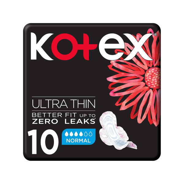 34017-باكت KOTEX ULTRA THIN NORMAL+ WINGS 10 PADS - Image 1