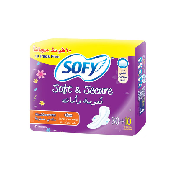 34025-ربطه SOFY WITH WINGS NORMAL SOFT SECURE 30+10 - Image 1