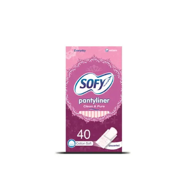 34037-باكت SOFY PANTYLINER CLEAN AND PURE UN SCEN 40 PADS - Image 1