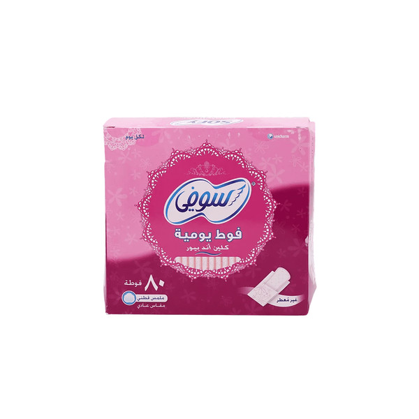 34038 باكت SOFY PANTYLINER CLEAN AND PURE UN SCEN 80 PADS - Image 1