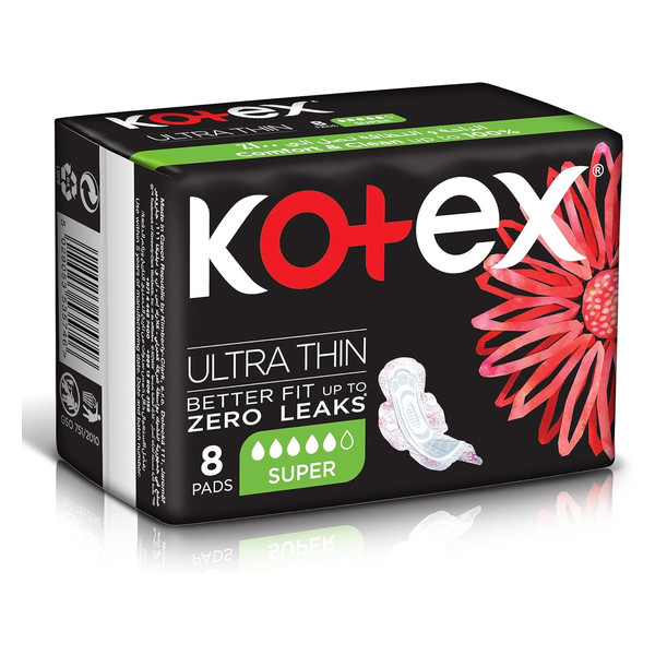 34045 باكت KOTEX ULTRA THIN large wings 8 PADS - Image 1